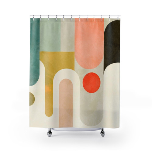 Geometric Abstract Shower Curtains