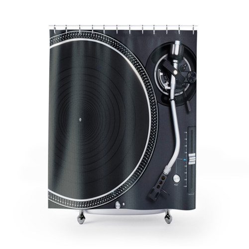 Classic Black Turntable Shower Curtains