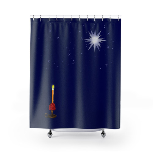 Moravian Star Shower Curtains for Traditional Christmas Decor