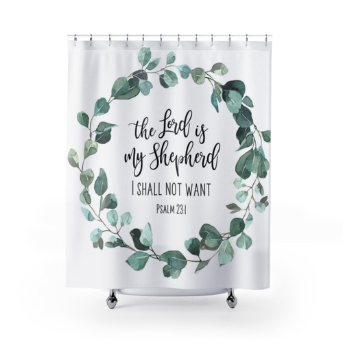 The Lord Is My Shepherd Christian Shower Curtain