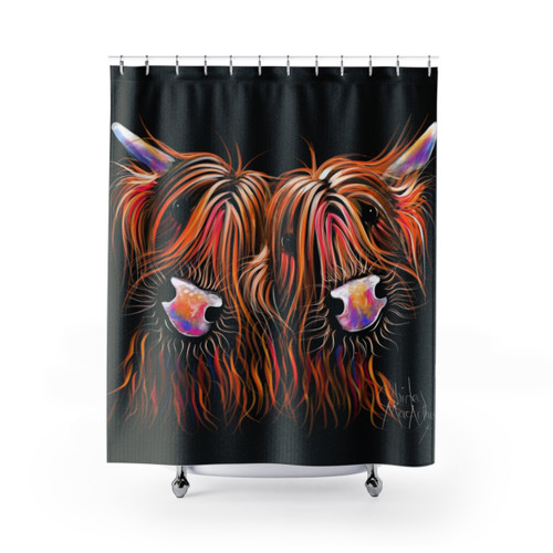 Highland Cow Print Shower Curtains