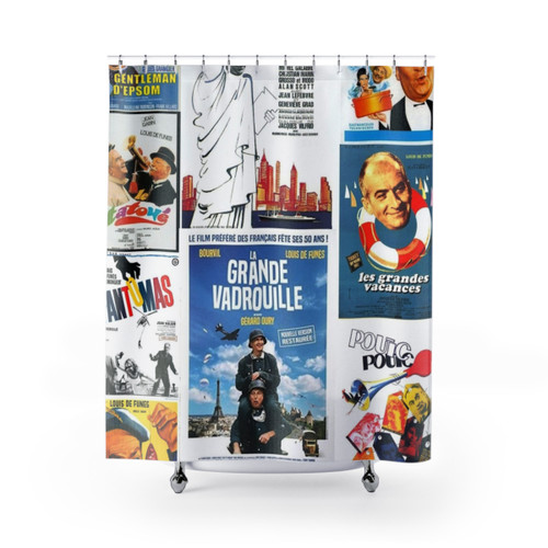 Louis de Funes Movie Poster Shower Curtains