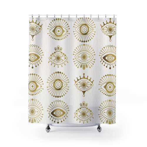 Evil Eyes Gold Palette Shower Curtains