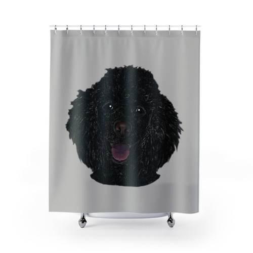 Cute Black Beautiful Poodle Puppy Shower Curtain