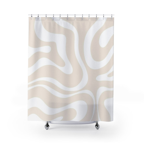 Minimalist Abstract Swirl Pattern Shower Curtain