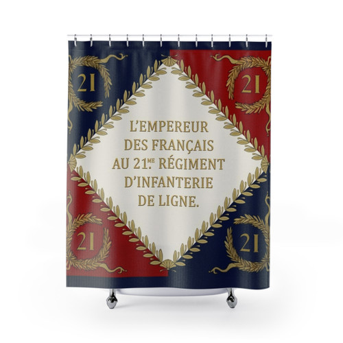 Napoleonic French Regimental Flag '21me' 1804 Shower Curtains