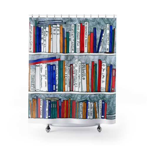 Shakespeare Bookcase Shower Curtains