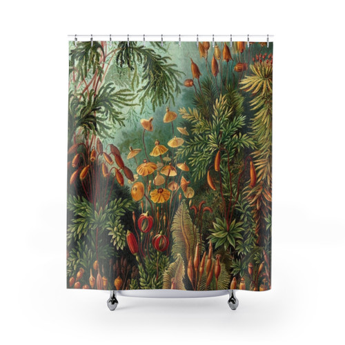 Vintage nature painting shower curtain