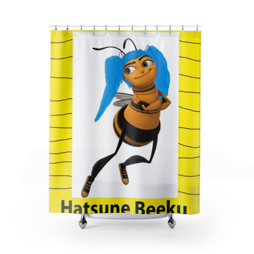 Hatsune Miku Bee Themed Shower Curtain