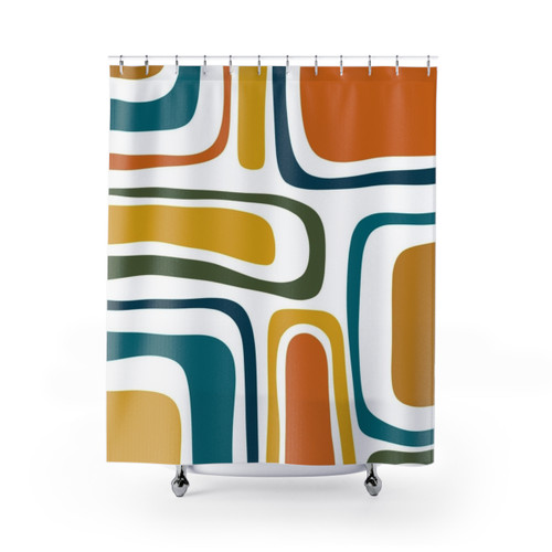 Retro Modern Abstract Pattern Shower Curtains
