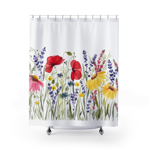 Vibrant Wildflower Meadow Shower Curtain