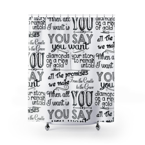 U2 "All I Want Is You" Chalkboard Shower Curtains"