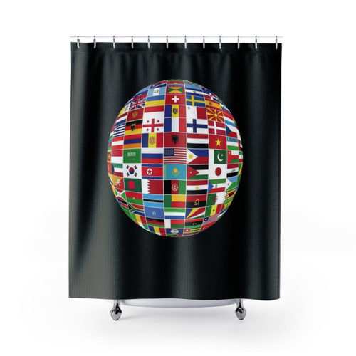 Flags of the World Round Globe Shower Curtains