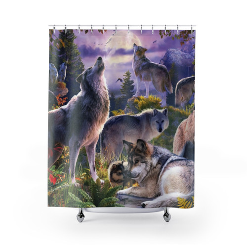 Wolf Pack Shower Curtains - Mystical Wolf Decor