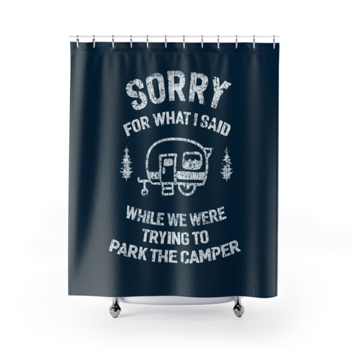 Funny Camper Themed Shower Curtain