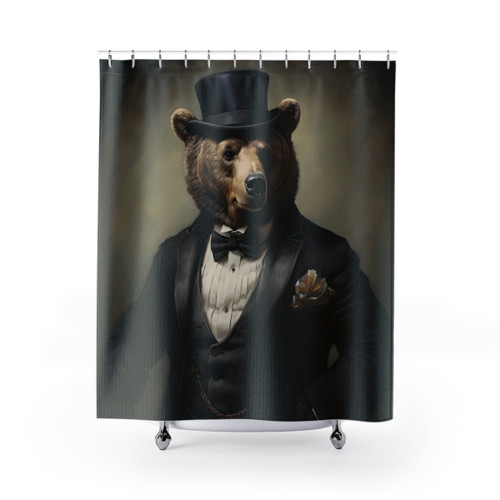 Funny Bear Portrait Art Shower Curtain