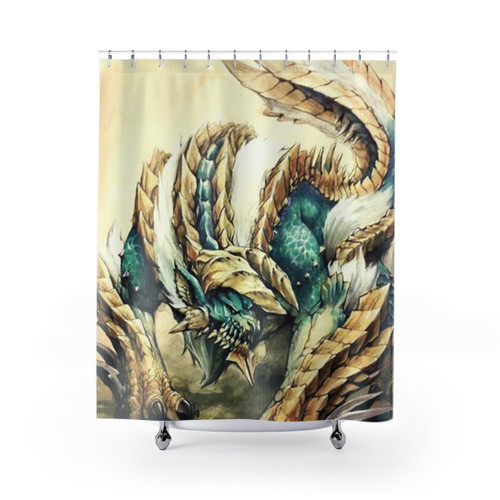 Monster Hunter Zinogre Roaring Thunder Shower Curtains