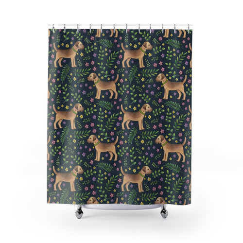 Border Terrier Floral Shower Curtain