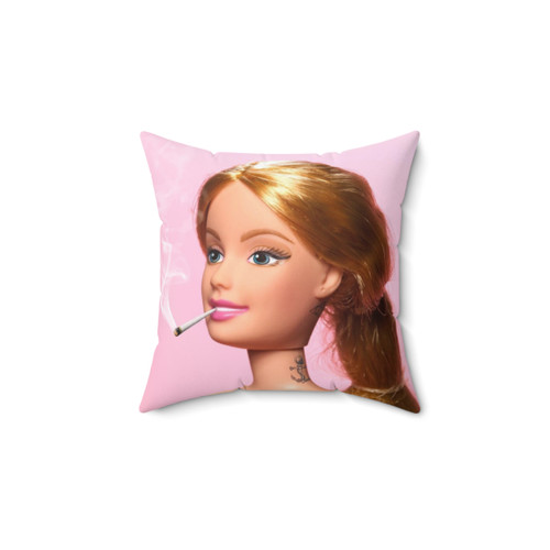 Doll Grown Up Pillow - Surreal Pop Art Accent Cushion