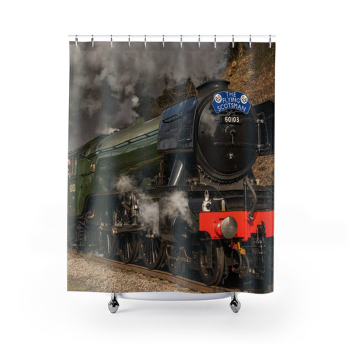 The iconic Flying Scotsman steam locomotive on The Flying Scotsman Shower Curtains