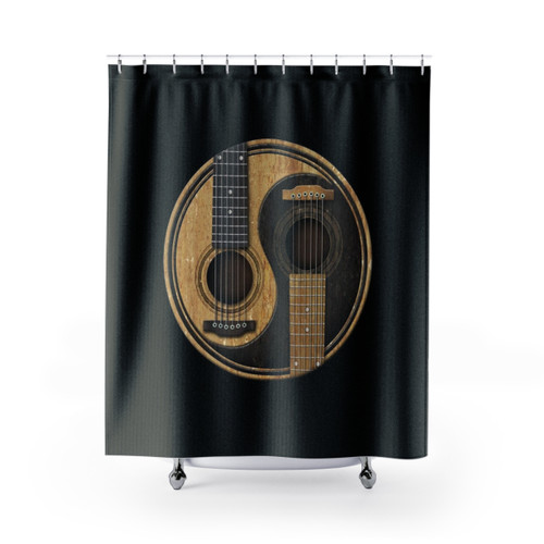 Yin Yang Acoustic Guitar Shower Curtain