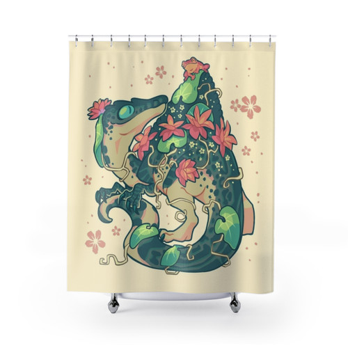 Aquatic Dinosaur and Frog Shower Curtains