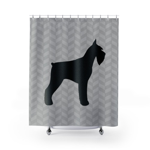 Giant Schnauzer Silhouette Shower Curtain