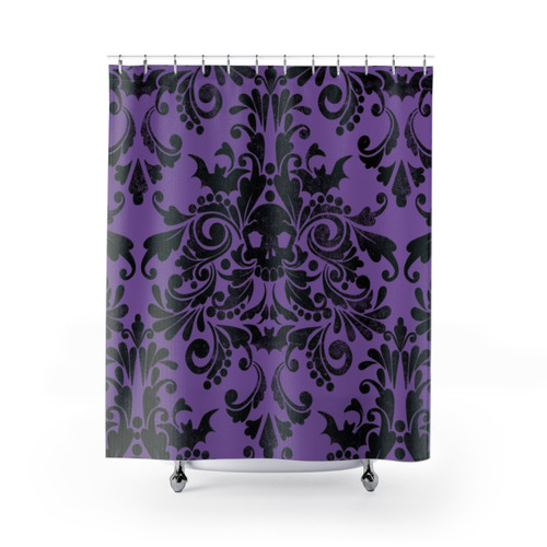 Skull Damask Pattern Shower Curtains
