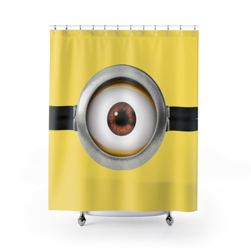 Minion Eye Shower Curtain for Despicable Me Bathroom Decor