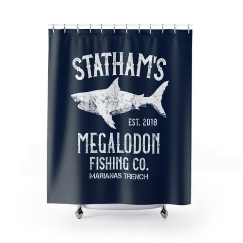 The Meg Megalodon Shark Fishing Shower Curtain