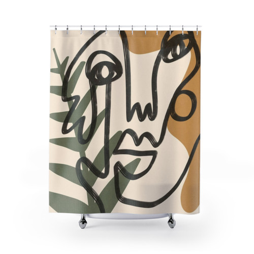 Abstract Faces Shower Curtain