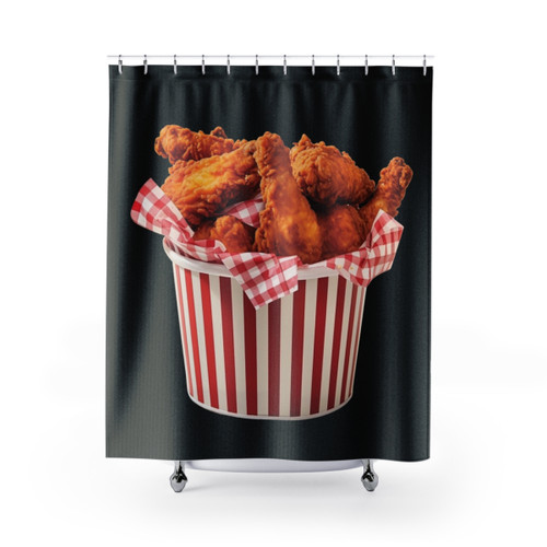 Red and White Chicken Bucket Shower Curtains