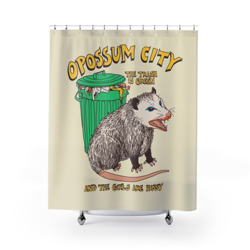 Opossum City Retro Shower Curtains
