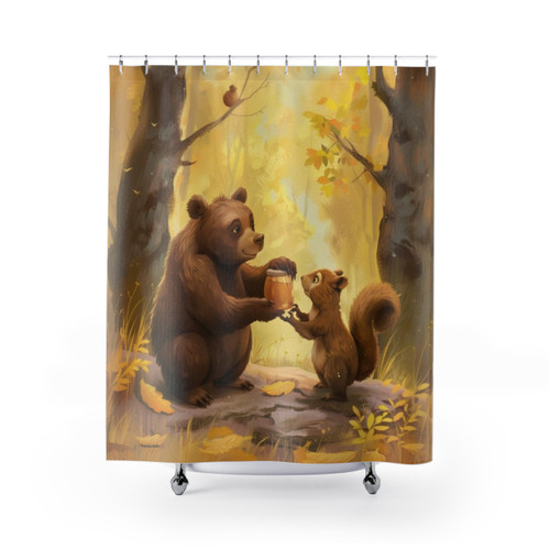 Gingerbread Forest Animal Shower Curtain