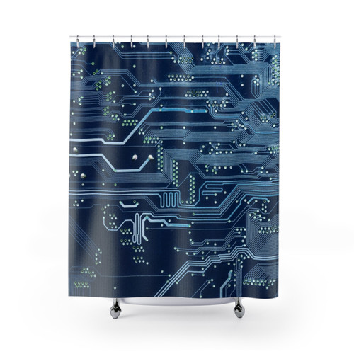 Electronic Circuit Board Shower Curtains