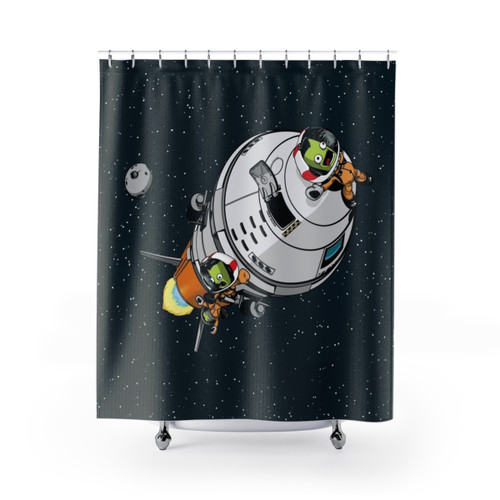 Jebbin' Space Shower Curtains for Kerbal Space Program Fans