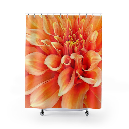 Dahlia Floral Pattern Shower Curtain