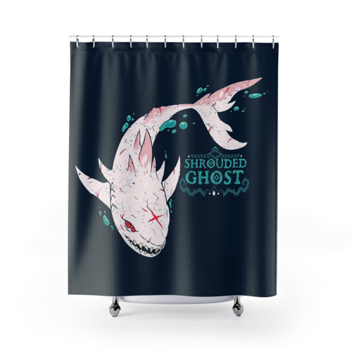 Shrouded Ghost Shower Curtains - Sea of Thieves Megalodon
