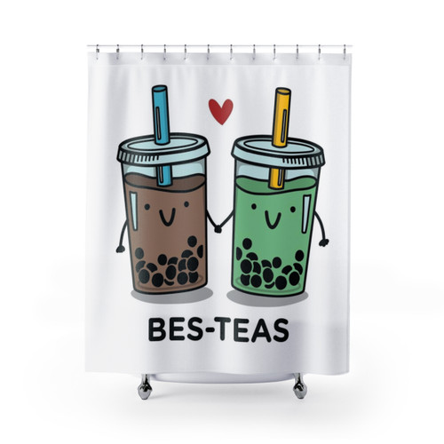 Bubble Tea Themed Shower Curtain