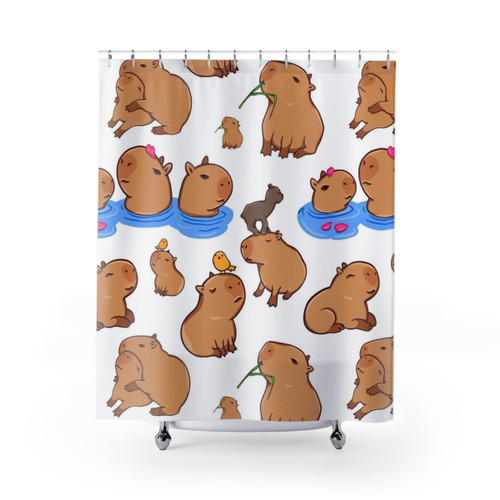Capybara Pattern Shower Curtain