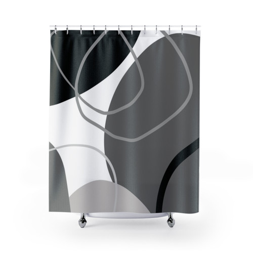 Modern Retro Abstract Boho Design Shower Curtains