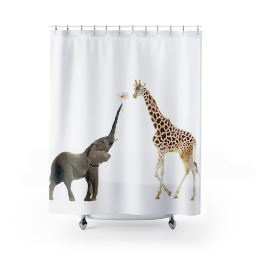 Giraffe and Elephant Shower Curtains
