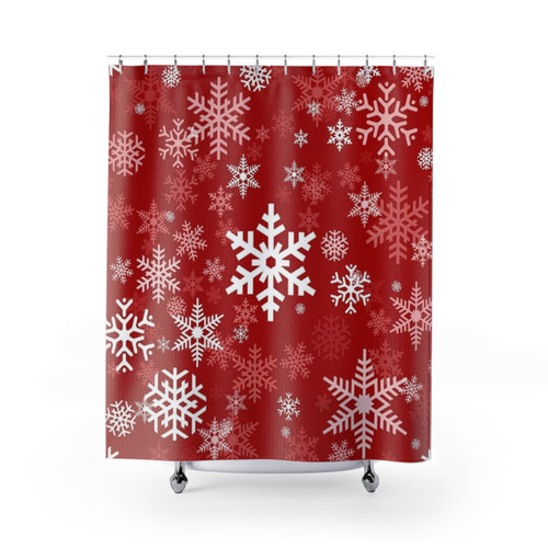 Snowflake Pattern Shower Curtains for Winter