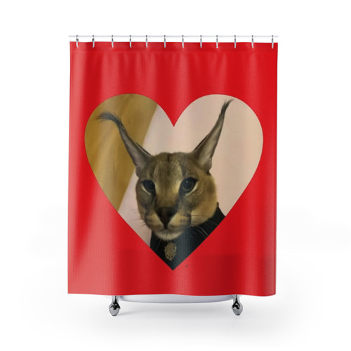 Cute Big Floppa Hecker Shower Curtain