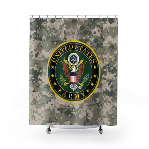 US Army Shower Curtains with Military Camouflage Design