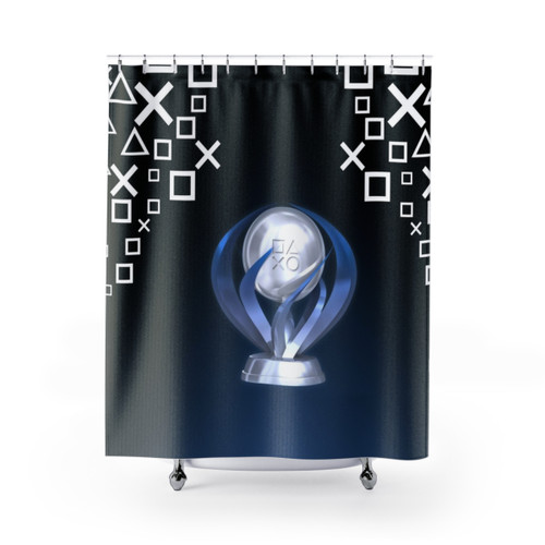 Platinum Trophy Shower Curtains for Gamers