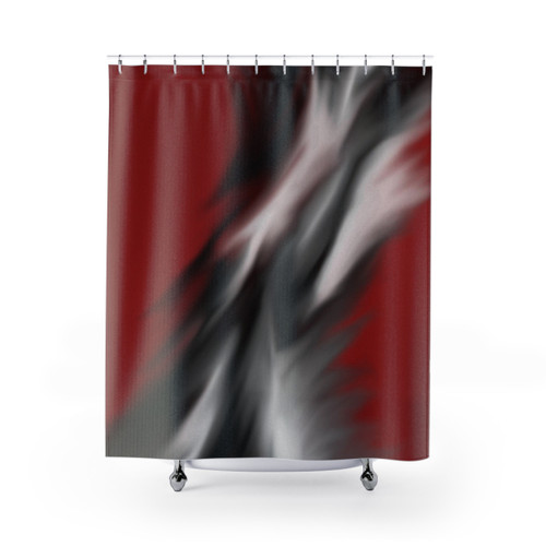 Decorative red and black shower curtains