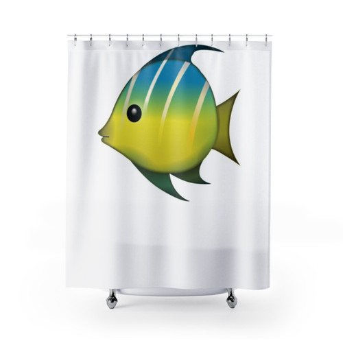 Tropical Fish Emoji Shower Curtain