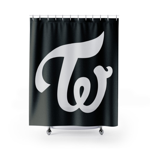 Twice Logo Silver Shower Curtain