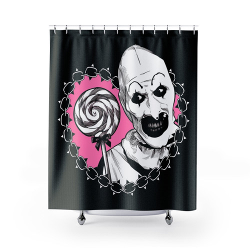 Art the Clown Lollipop Shower Curtains (Dark Version)